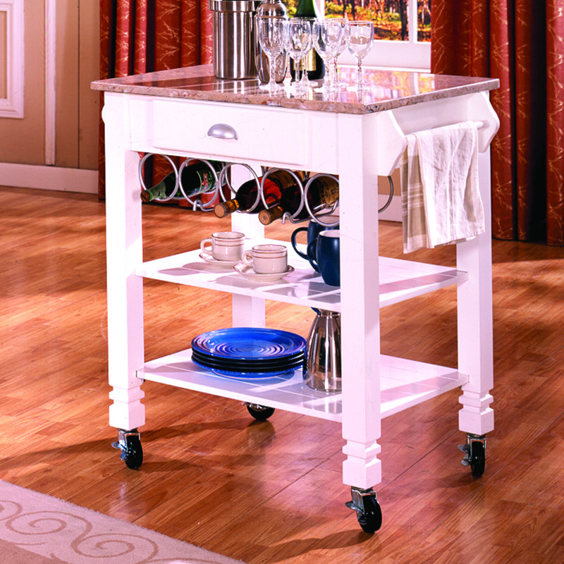 Bernards Kitchen Cart with Marble Top & Reviews Wayfair